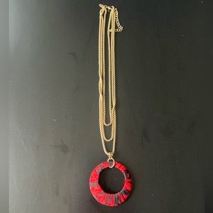 New York & Company red pendant necklace.